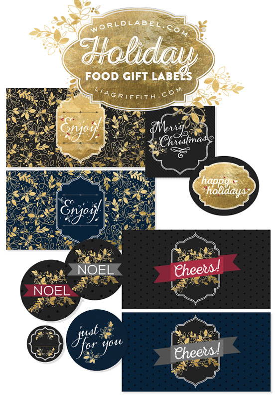 Last Minute Food Gift Labels for the Holidays - Lia Griffith