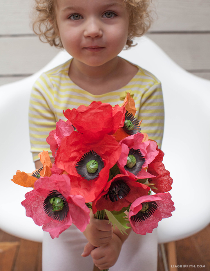 Easy To Follow Tissue paper Poppy Tutorial by Lia Griffith