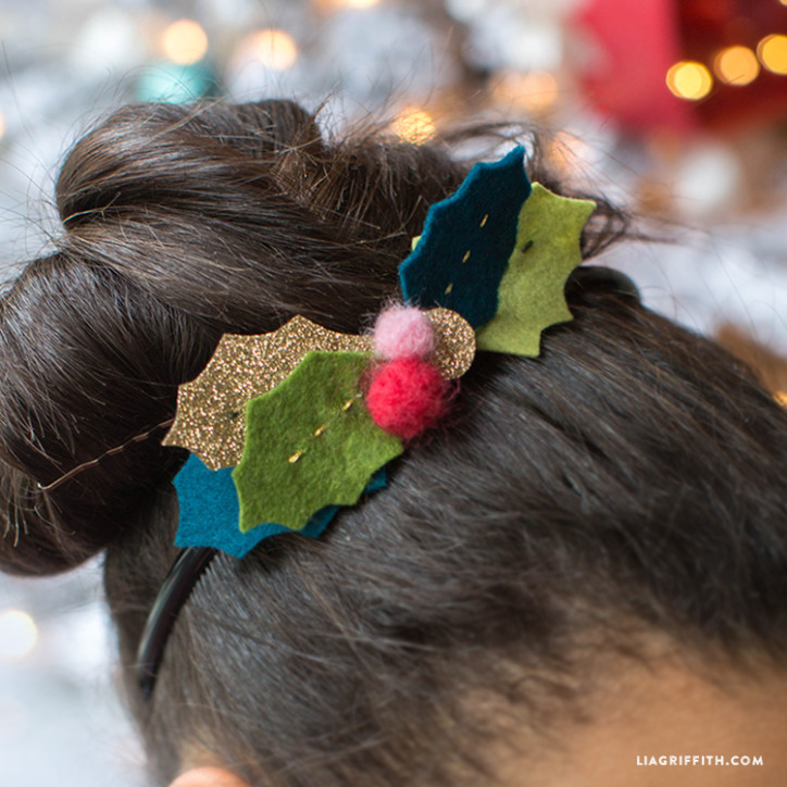 DIY Felt Holly Headband Lia Griffith