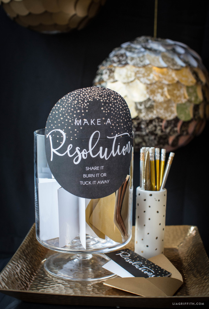 Printable New Year's Resolution Cards - Lia Griffith