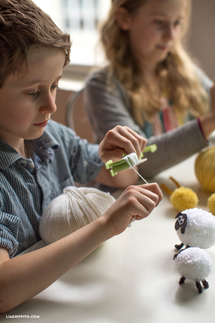 Yarn Pom Pom Animals Kids Craft - Lia Griffith