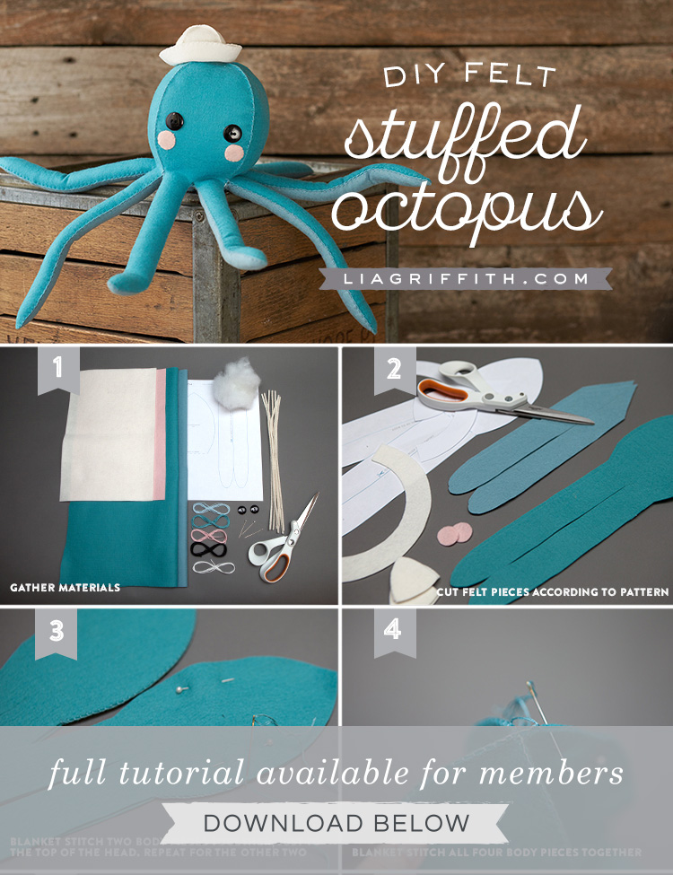 Felt Octopus Stuffie - Lia Griffith