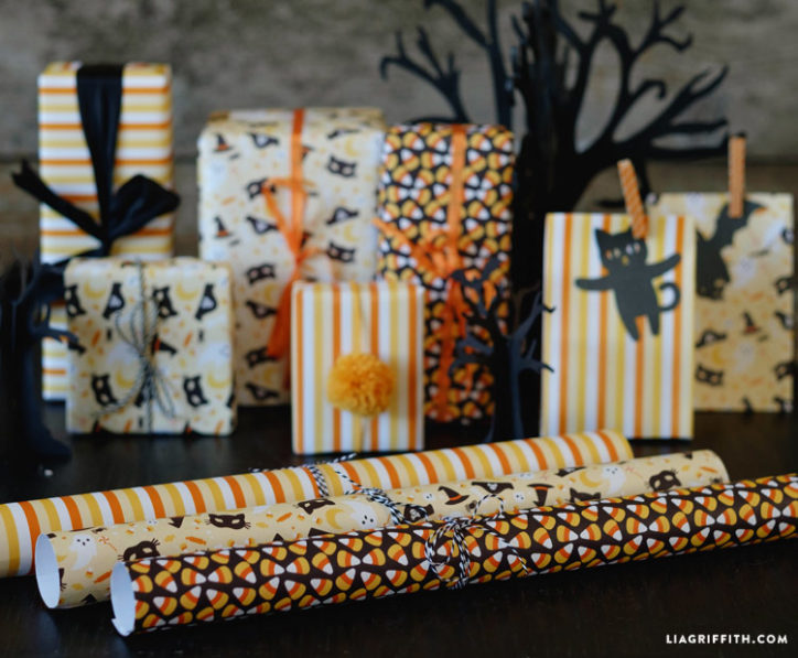 Printable Halloween Gift Wrap - Lia Griffith