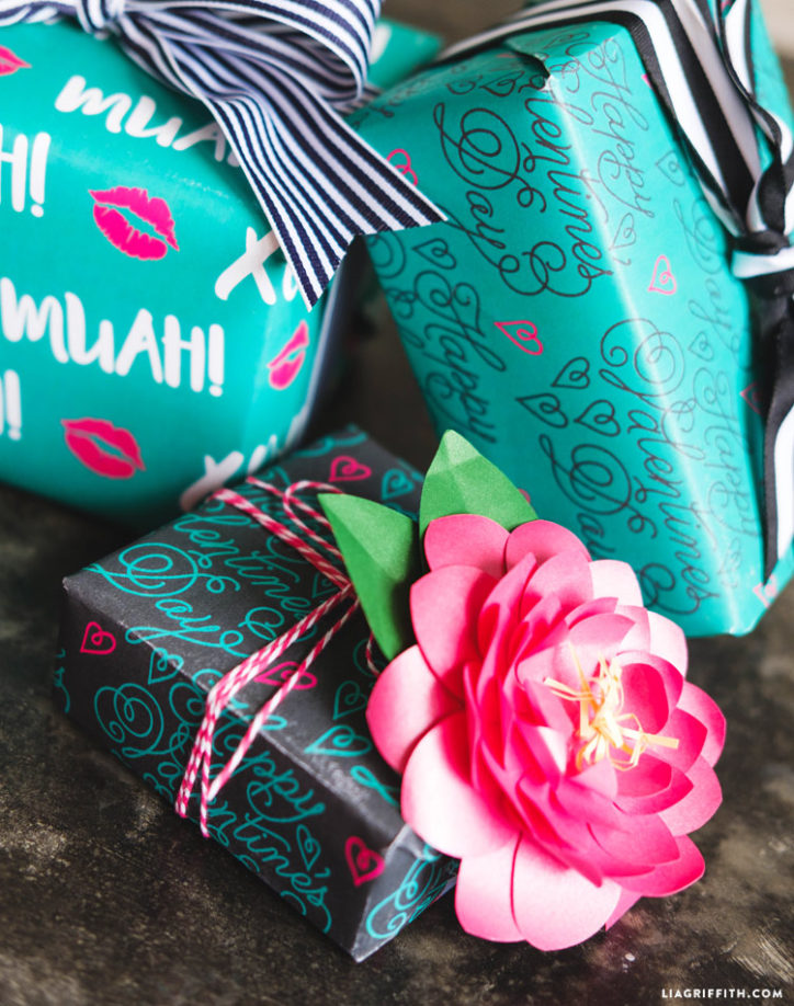 Printable Valentine's Day Wrapping Paper and Tags