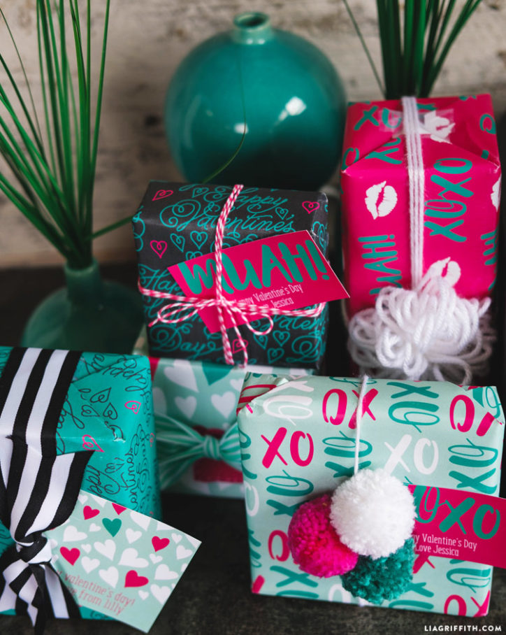 Printable Valentine's Day Wrapping Paper and Tags