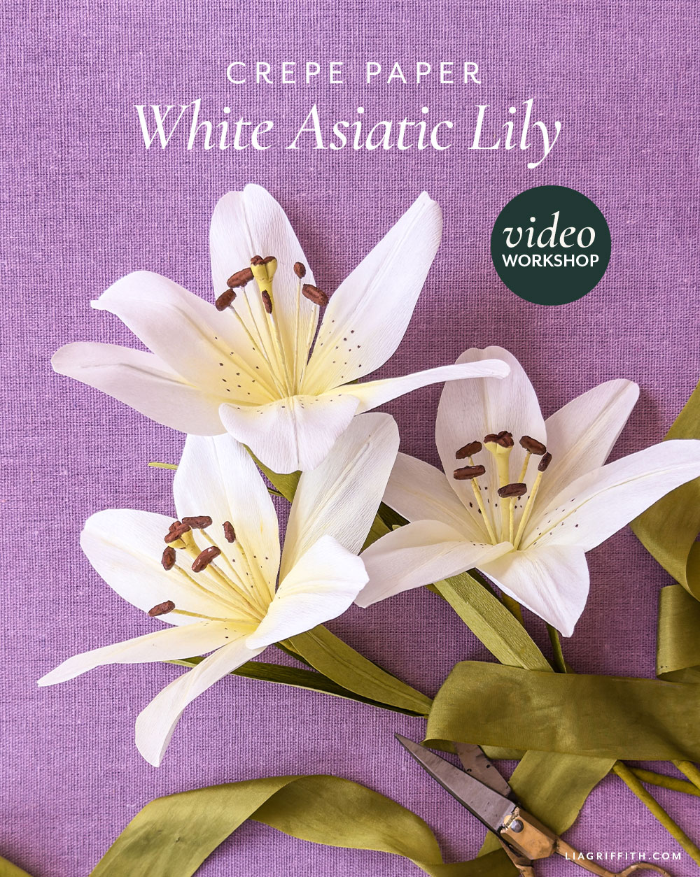 Crepe Paper White Asiatic Lily