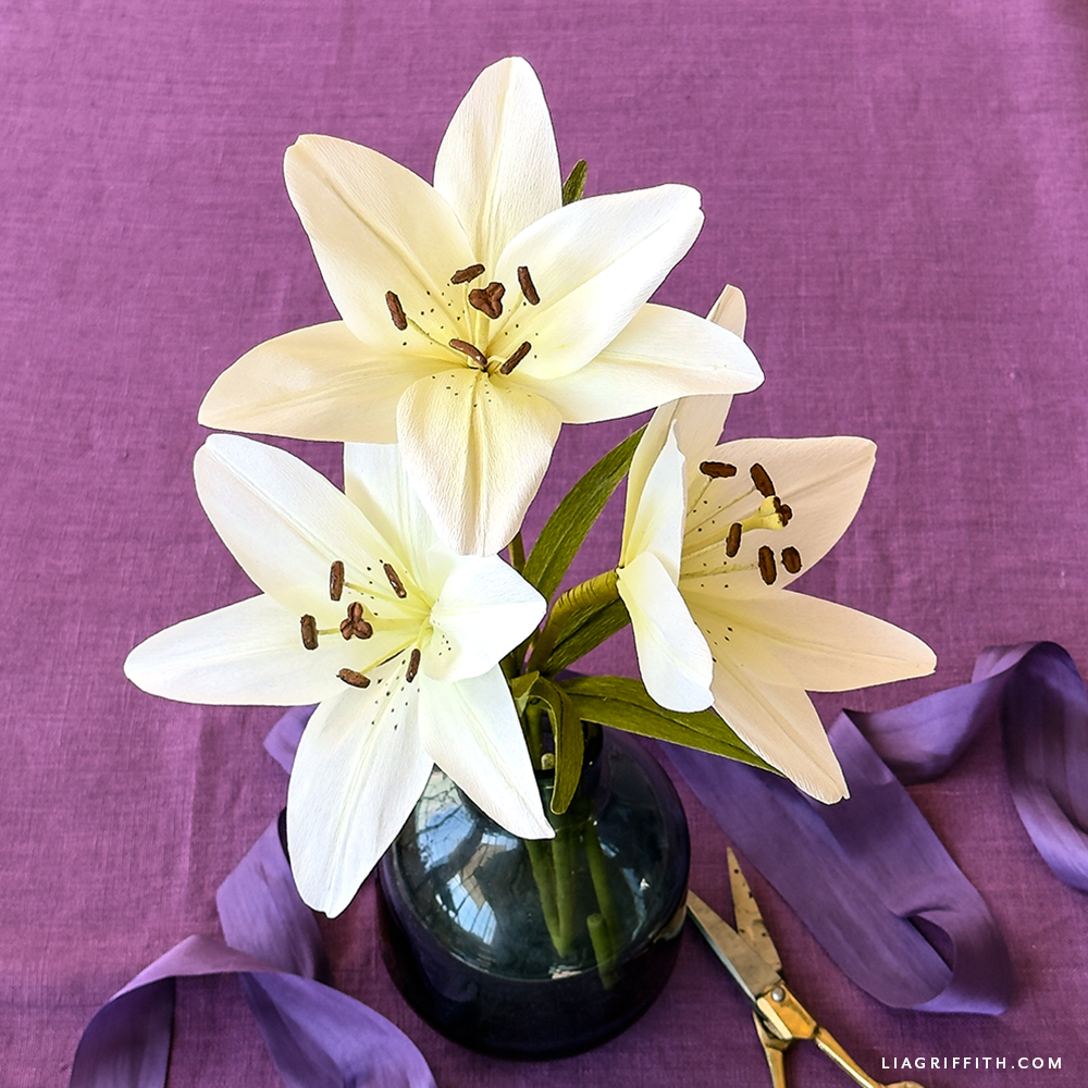 Crepe Paper White Asiatic Lily