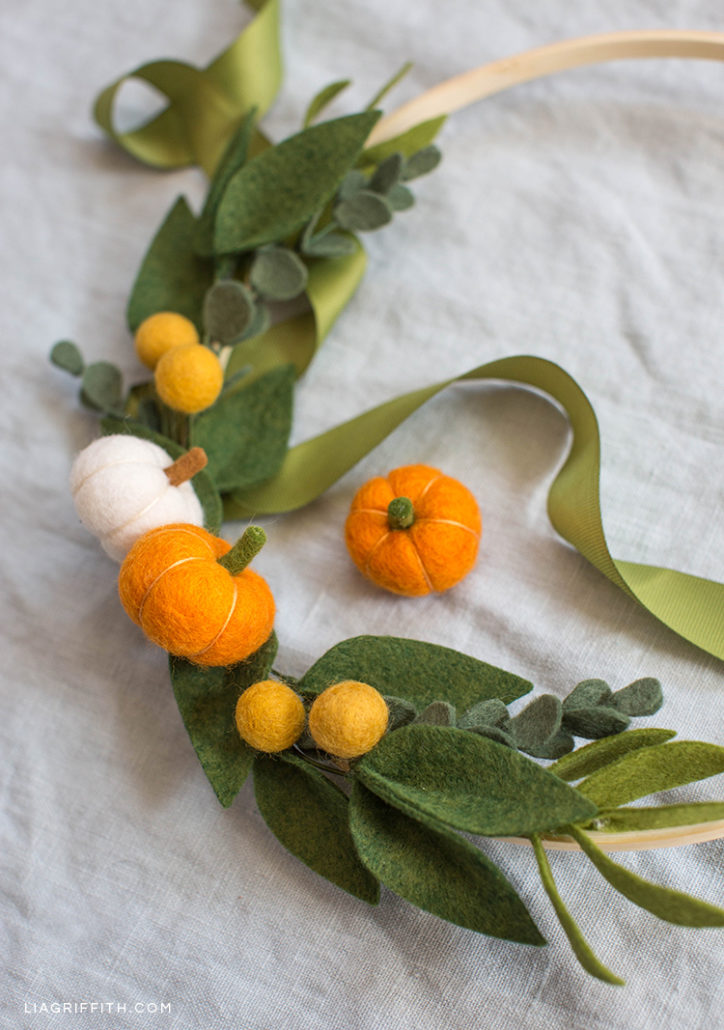 Make Your Own Mini Pumpkin Wreath for Fall - Lia Griffith