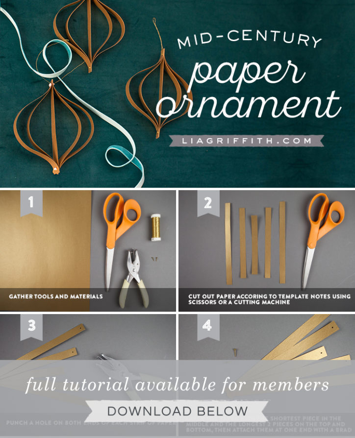 Simple Mid-Century Paper Ornaments - Lia Griffith