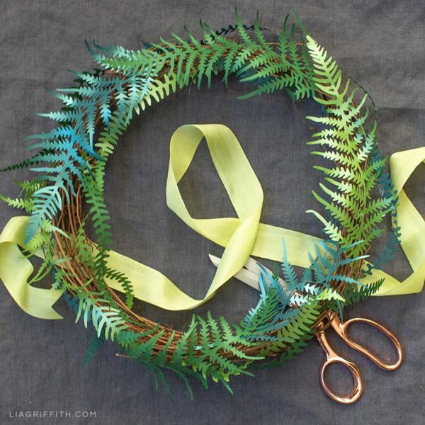 Frosted Paper Fern Arrangements DIY Tutorial Lia Griffith