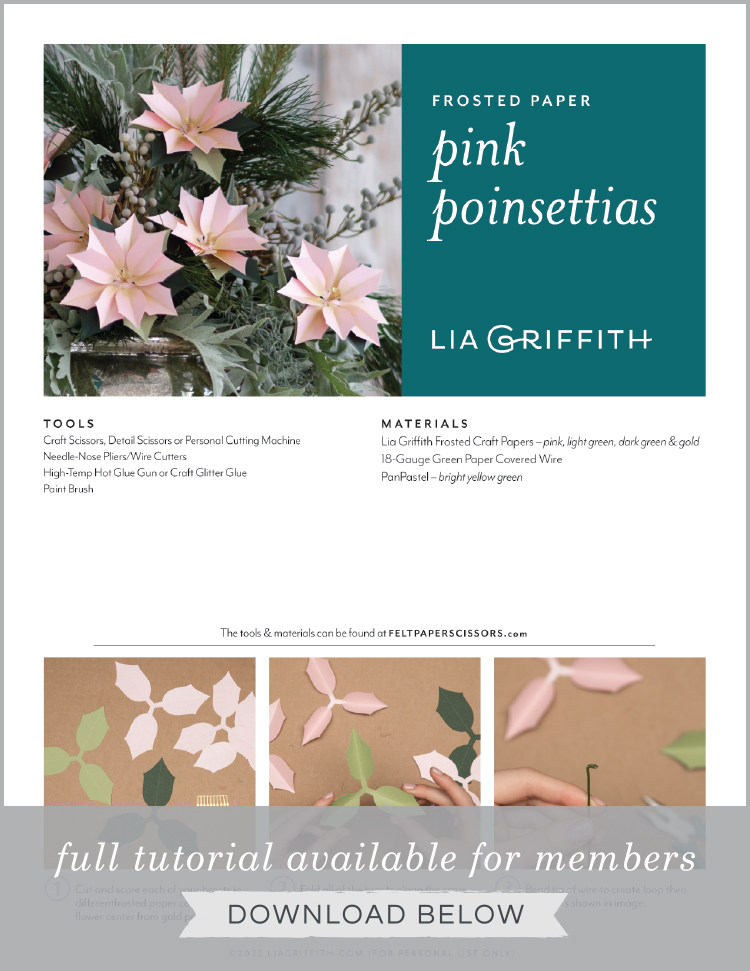 How to Make Pink Frosted Paper Poinsettias Lia Griffith