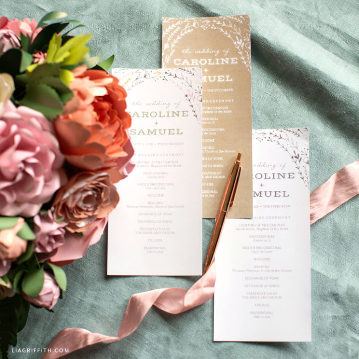 Rustic Wedding Programs You Can Print at Home - Lia Griffith