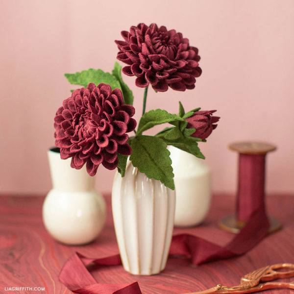 Felt Dahlia Flower Template and Tutorial - Lia Griffith