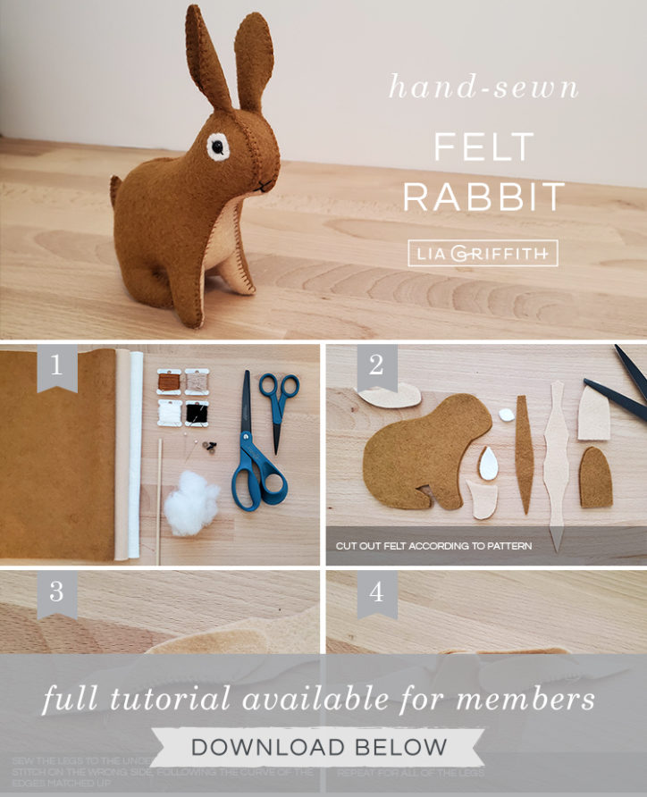 How to Make Your Own Felt Rabbit Stuffie - Lia Griffith