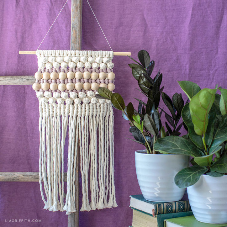 How to Make a Macrame Wall Hanging with Wood Beads - Lia Griffith