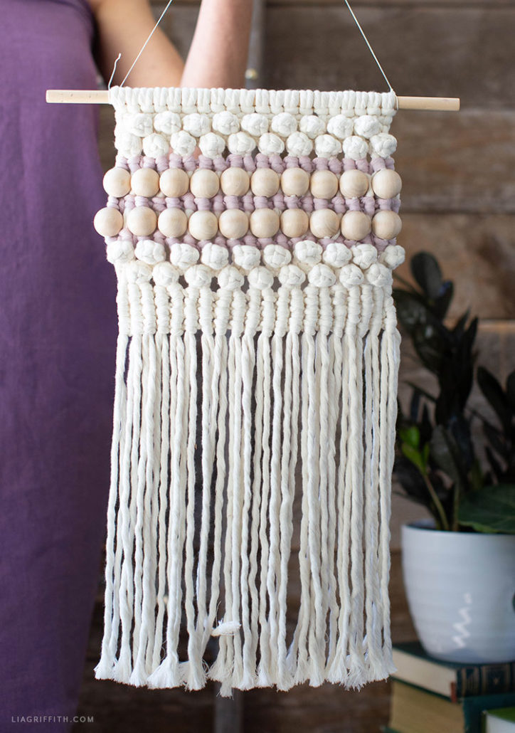 How to Make a Macrame Wall Hanging with Wood Beads - Lia Griffith