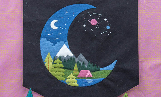 starry night camping banner