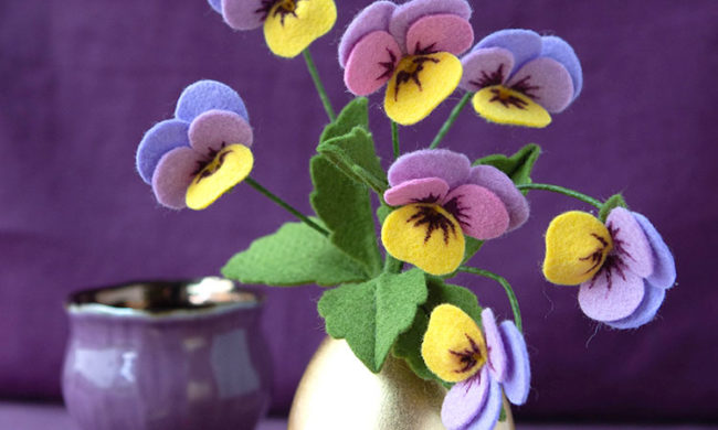 felt viola celestial twilight bouquet