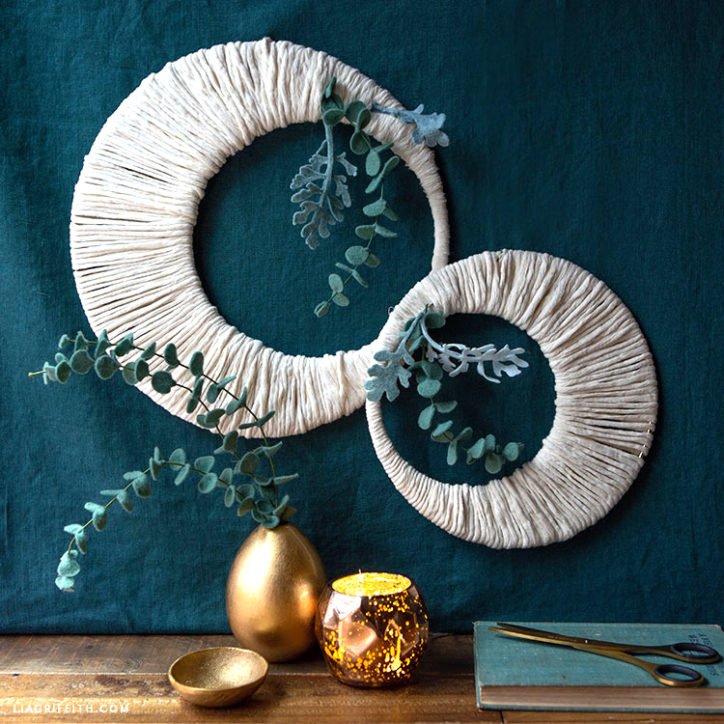 Rope and Metal Ring Moon Wreath - Lia Griffith