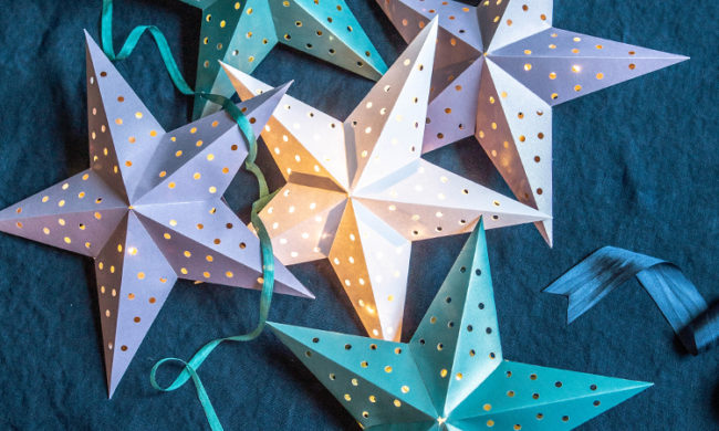 frosted paper star lanterns