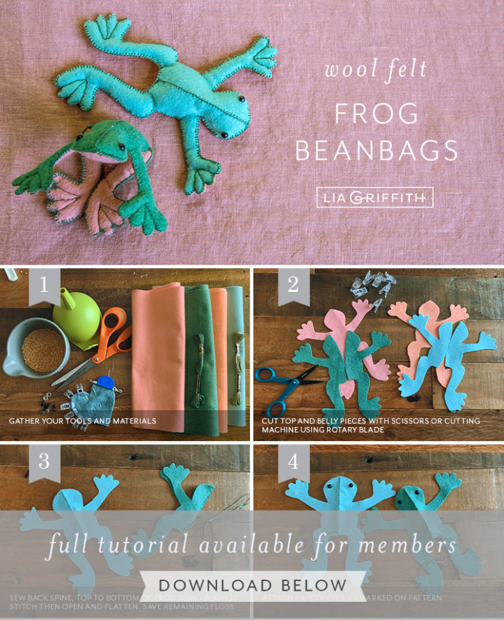 Felt Frog Tutorial How to Make Your Own Felt Beanbag Frogs - Lia Griffith
