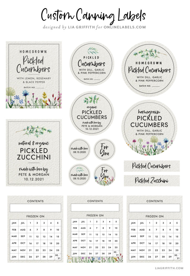 Free Printable Canning Labels - Lia Griffith