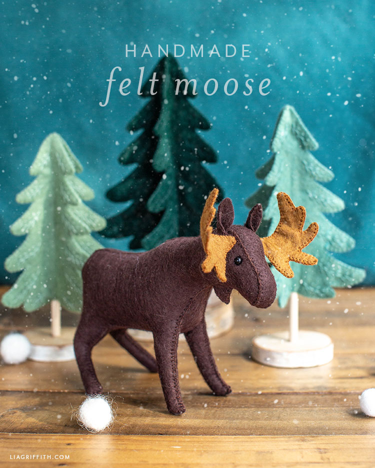 Felt Moose Stuffie DIY Pattern & Tutorial - Lia Griffith