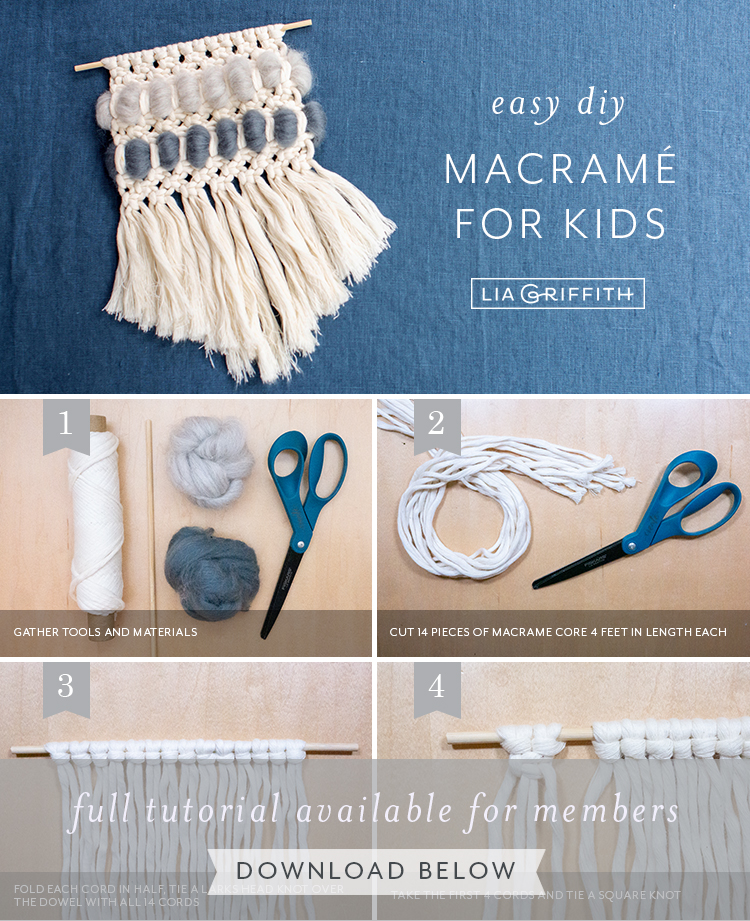 Kid's Macrame Project: Learn How to Make a Wall Hanging! - Lia Griffith