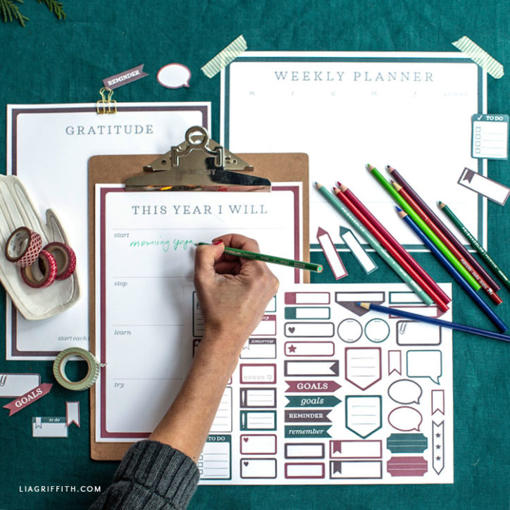 Printable Journal Pages & Planner Stickers - Lia Griffith