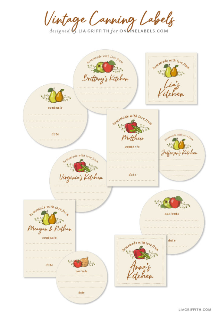 Vintage Canning Labels (Free Printable) - Lia Griffith