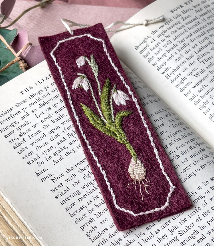 Embroidered Bookmark DIY Tutorial - Lia Griffith