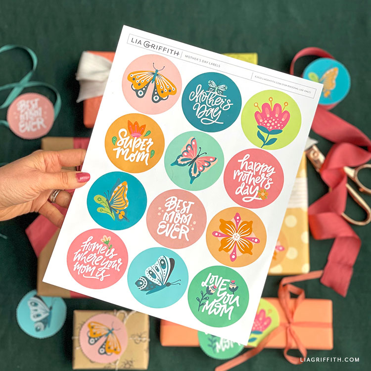 Printable Mother's Day Labels (Free PDF!) - Lia Griffith