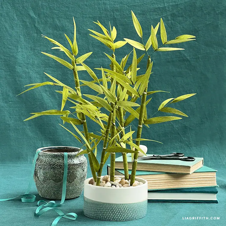 Crepe Paper Bamboo Plant Video Tutorial - Lia Griffith