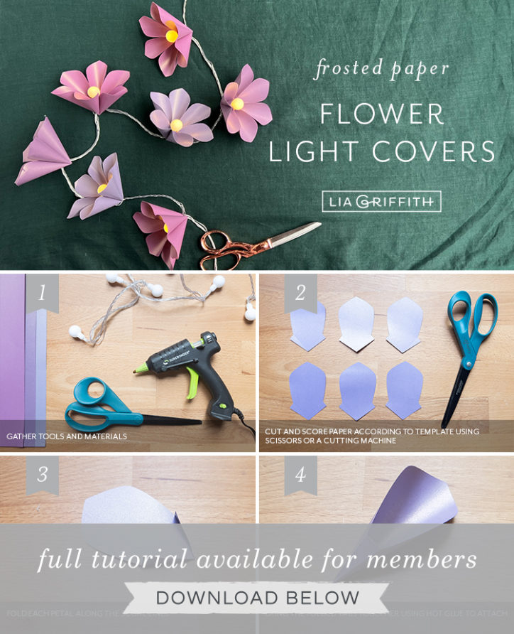 Paper Flower String Light Covers DIY Tutorial Lia Griffith
