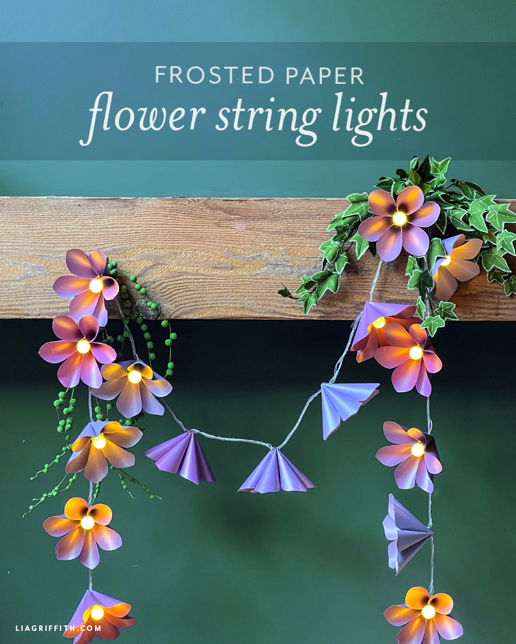 Paper Flower String Light Covers DIY Tutorial Lia Griffith