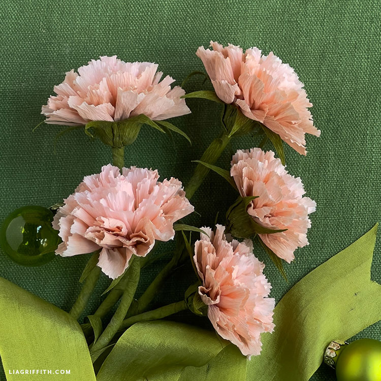 Crepe Paper Pink Carnations Template & Tutorial Lia Griffith