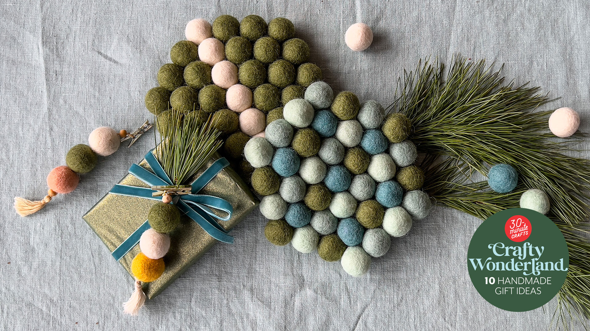VIDEO Wool Felt Ball Trivets DIY Tutorial Lia Griffith