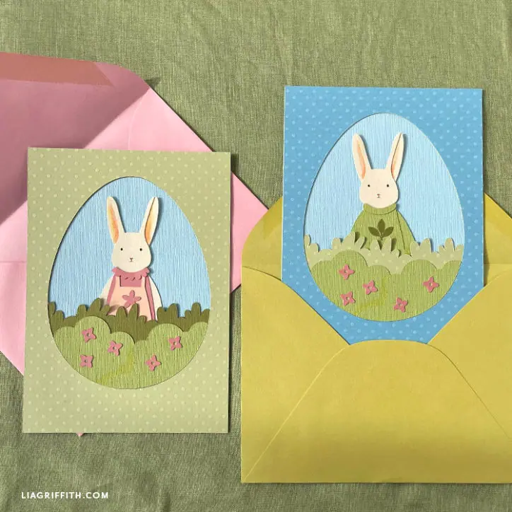 Papercut Bunny Card Template & Tutorial - Lia Griffith
