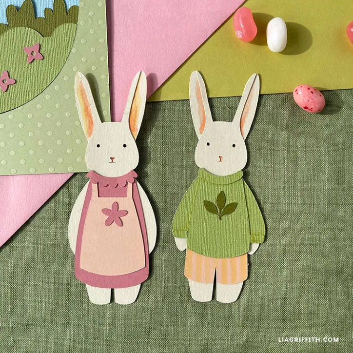 Papercut Bunny Card Template & Tutorial - Lia Griffith