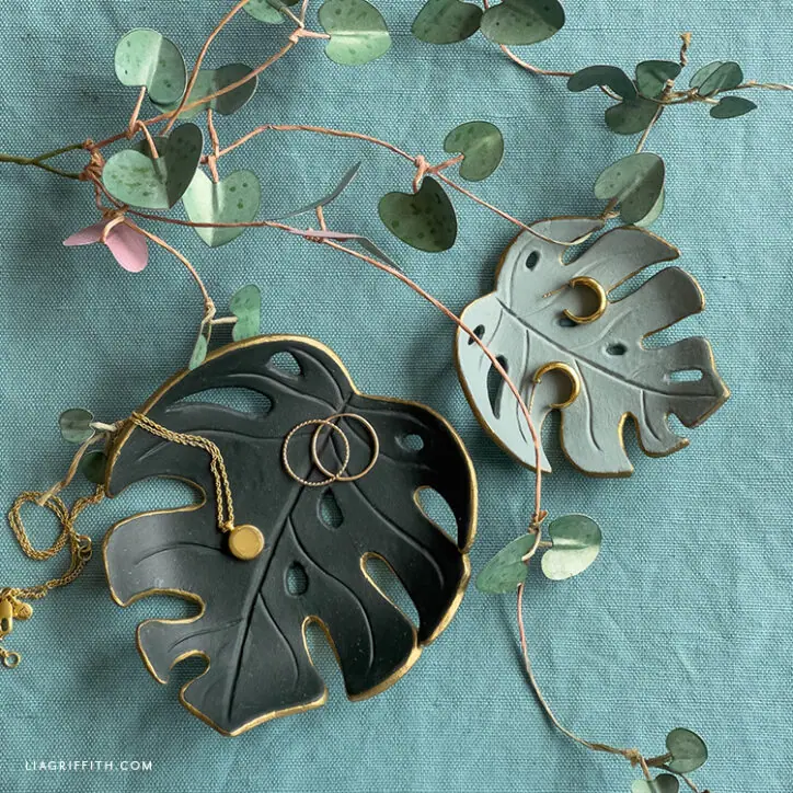Monstera Drop Dish DIY Template & Tutorial - Lia Griffith