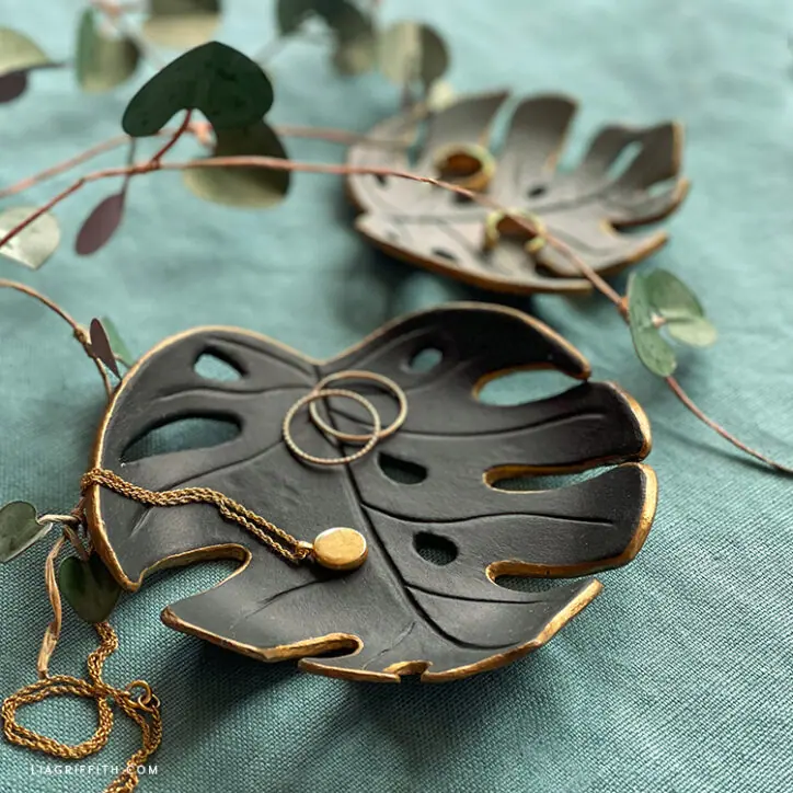 Monstera Drop Dish DIY Template & Tutorial - Lia Griffith