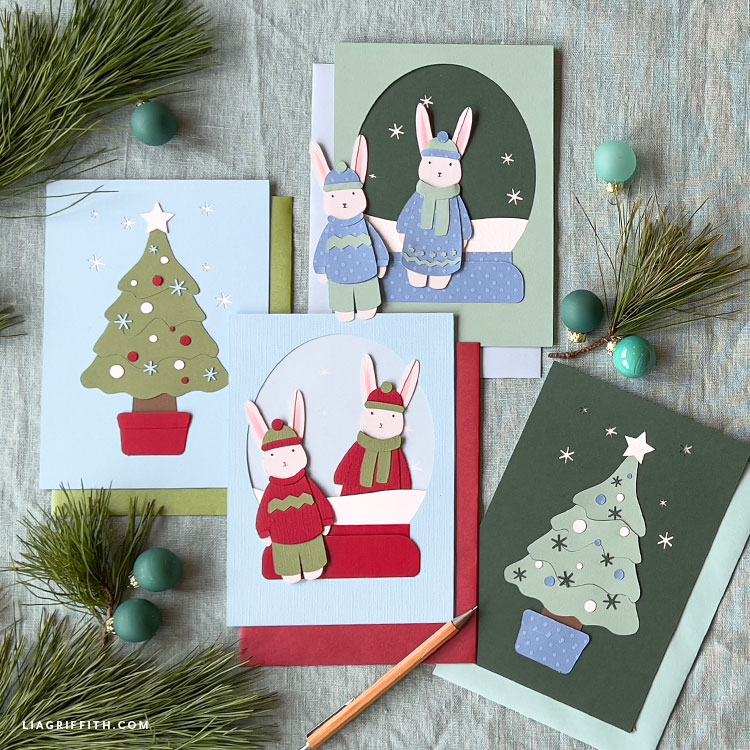 Cardstock Winter Bunny Cards