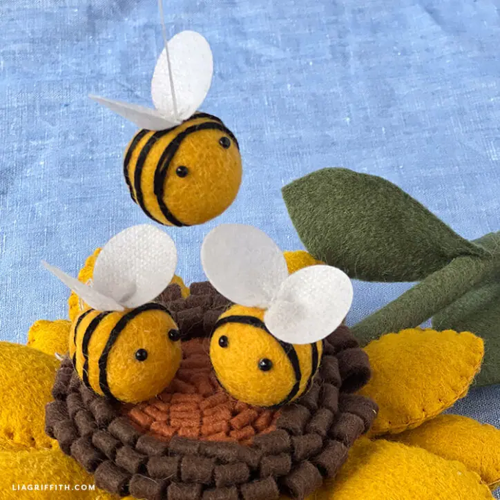 Felt Ball Bumble Bees - Lia Griffith felt-ball-bumble-bees-lia-griffith