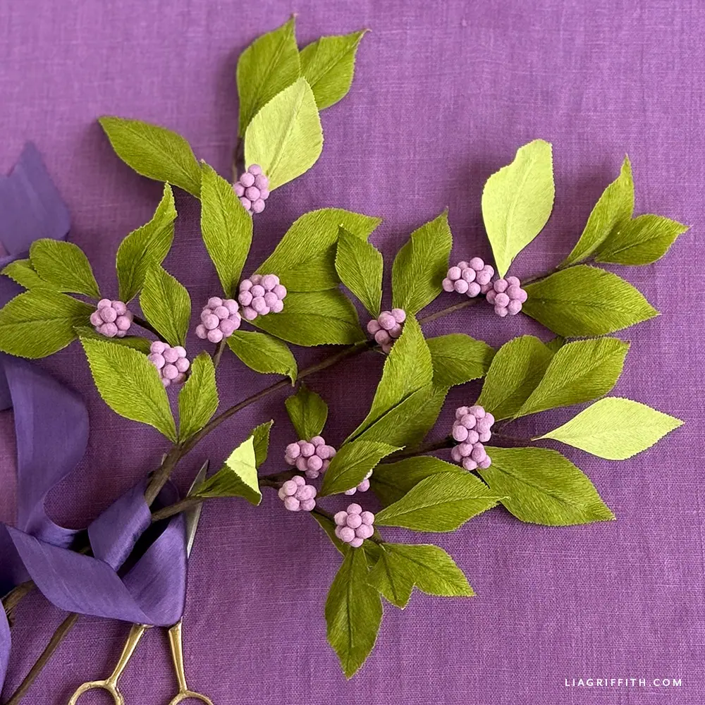 Crepe Paper Beautyberry Branch—Video Workshop - Lia Griffith