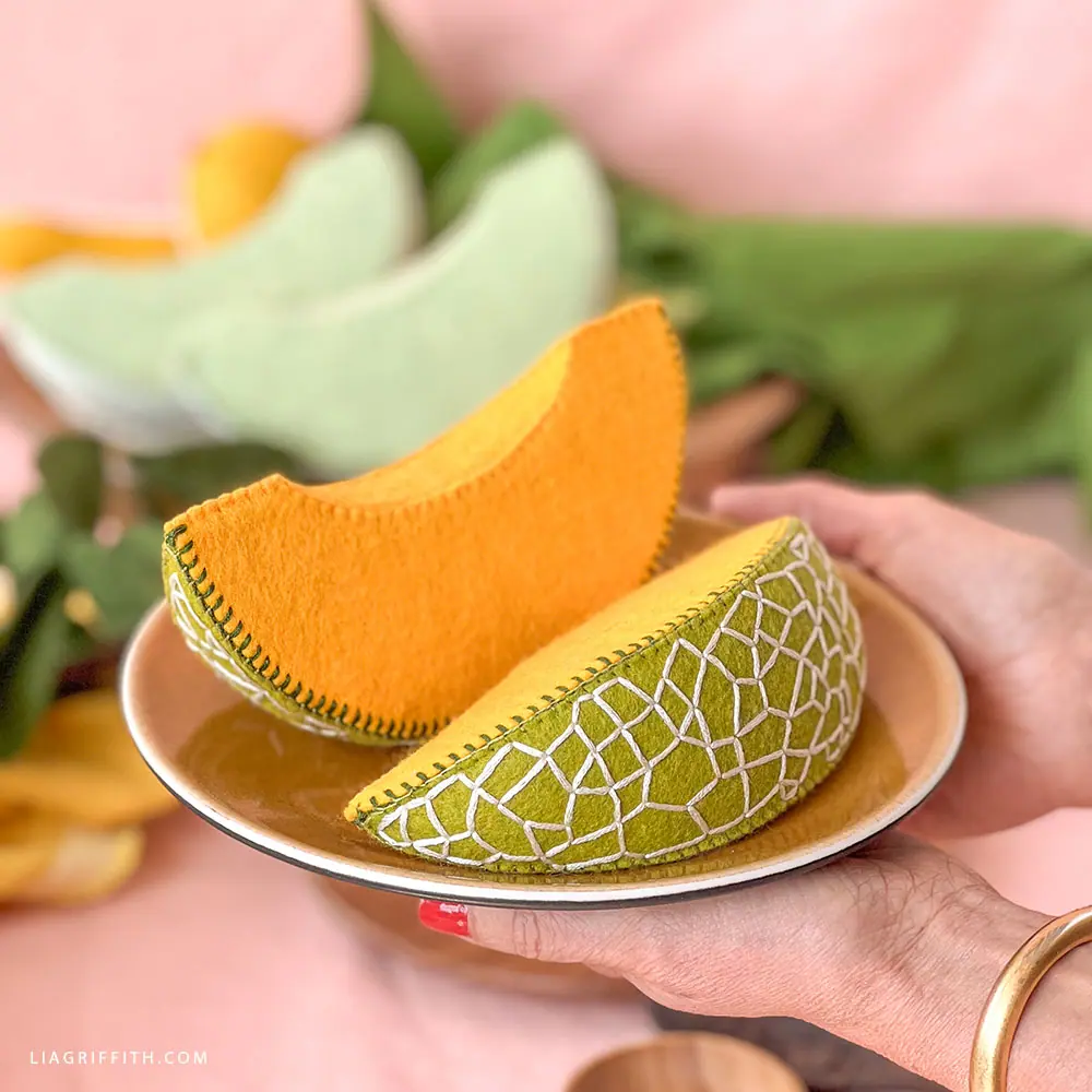 Felt Cantaloupe & Honeydew Melon - Lia Griffith
