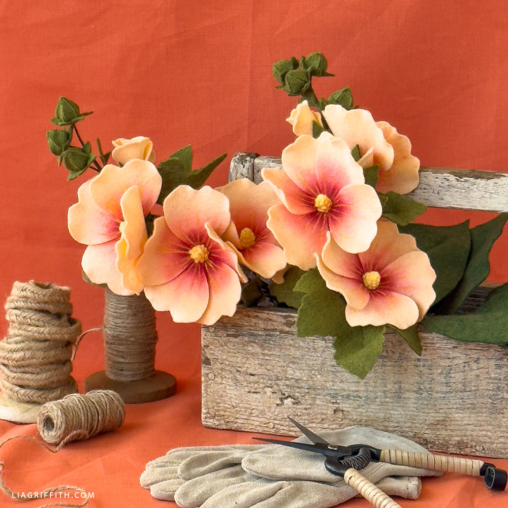 Felt Hollyhock Flower – Lia Griffith