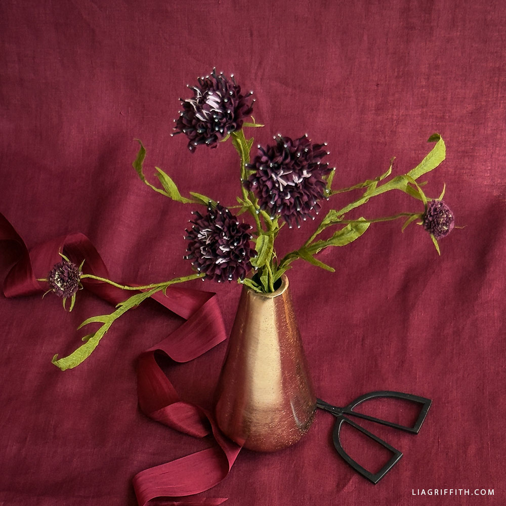 Crepe Paper Scabiosa