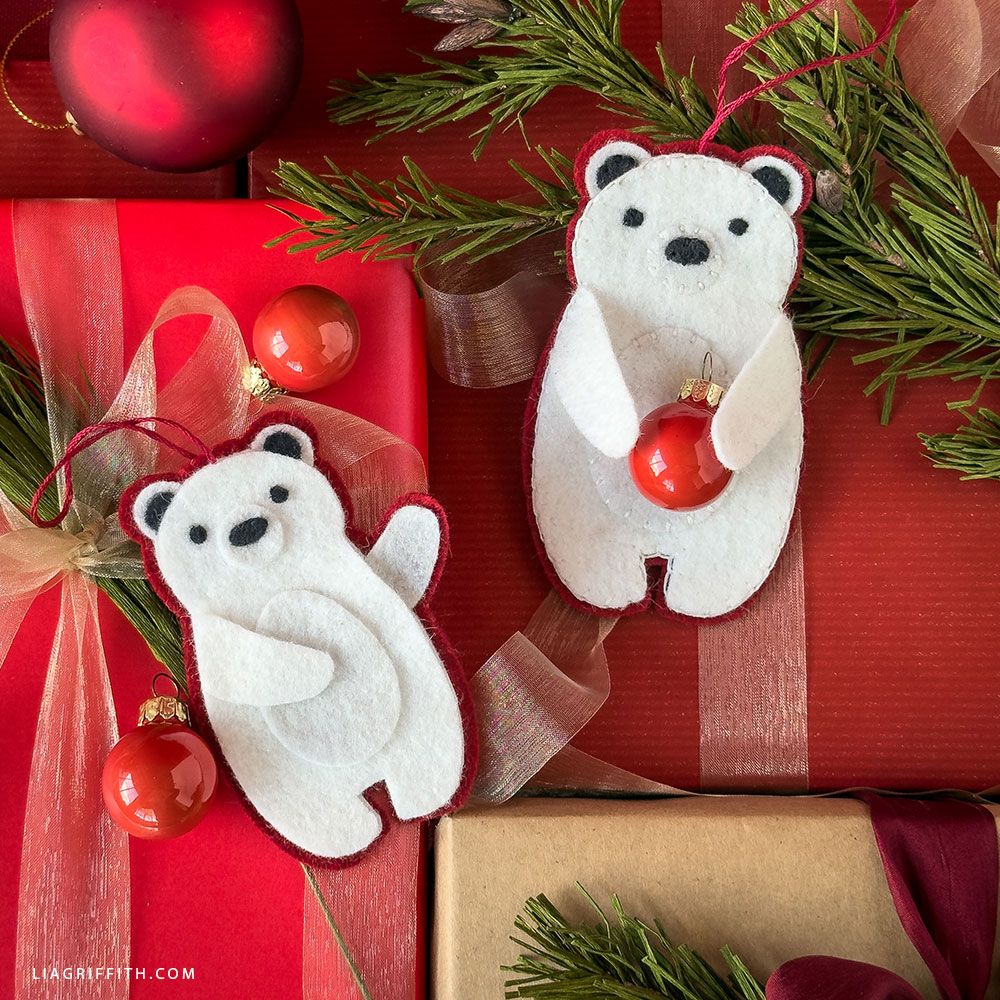 Felt Polar Bear Ornaments Video Workshop