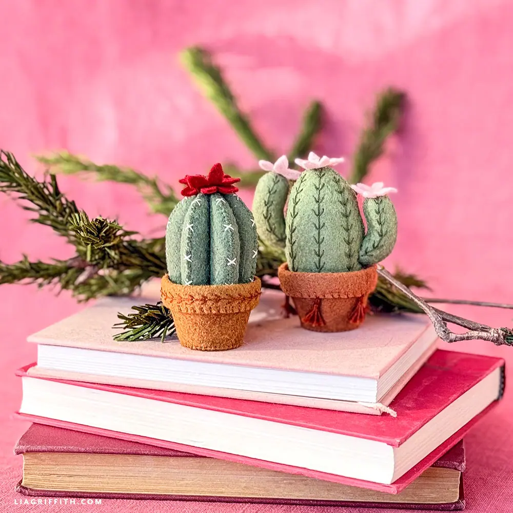 Felt Cactus Ornaments - Lia Griffith