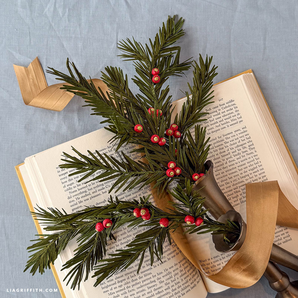 Crepe Paper Yew Branch